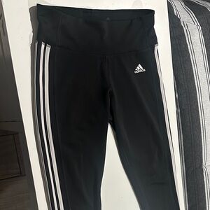 Adidas Women’s Black and White Striped Leggings